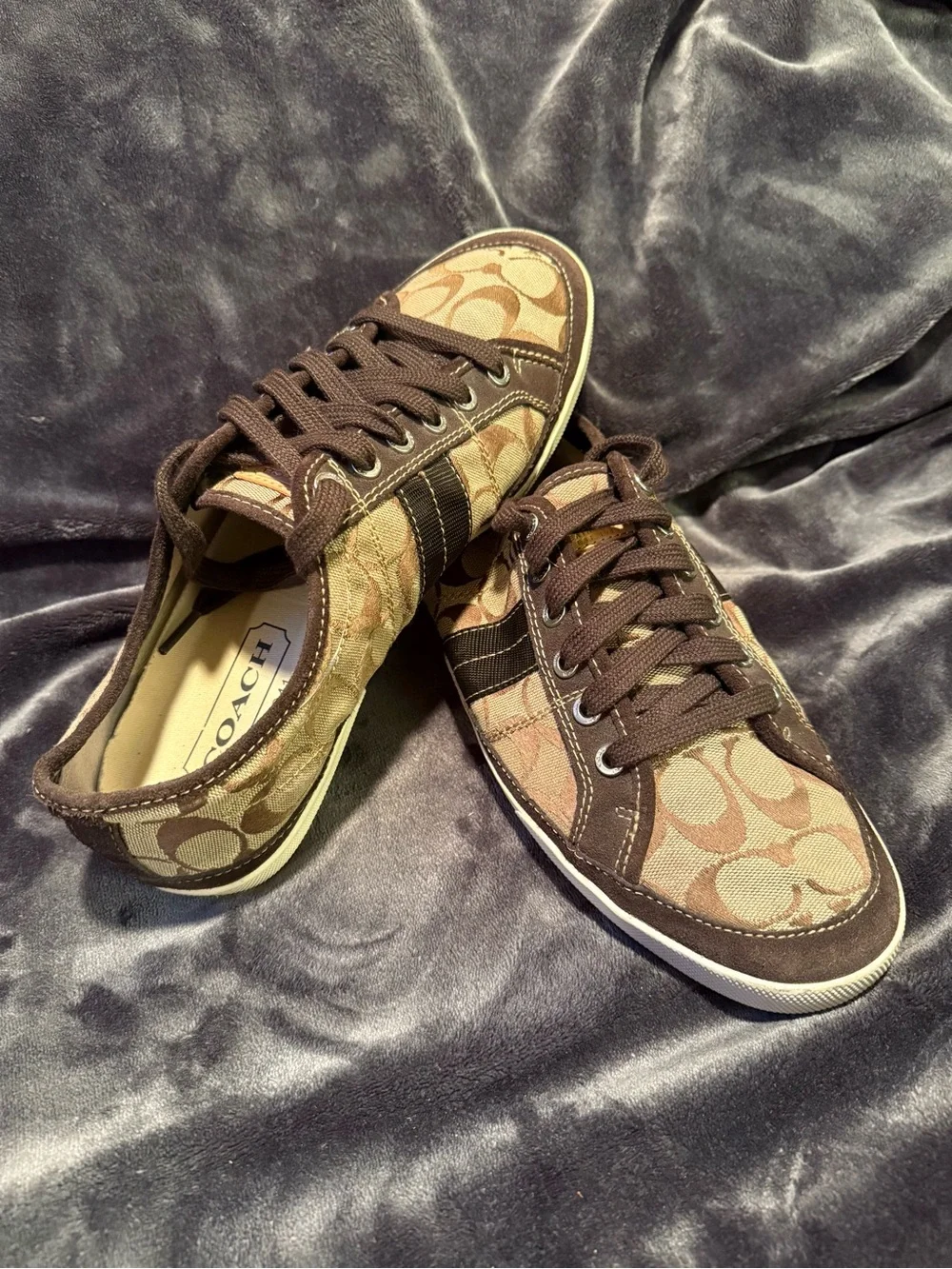 Coach Beige Logo Canvas Close-Up